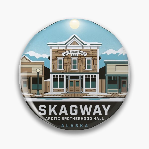 Item preview, Skagway Winter Arctic Brotherhood Hall Sticker designed and sold by DetourDgn.