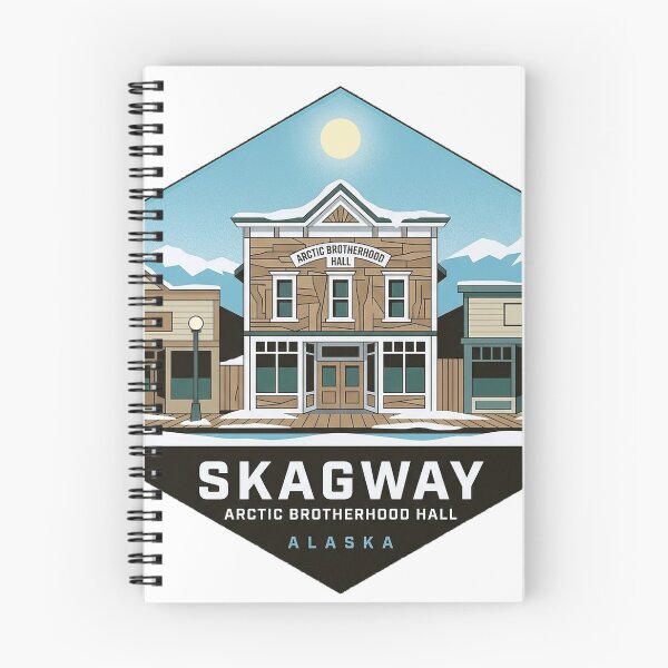 Item preview, Skagway Winter Arctic Brotherhood Hall Sticker designed and sold by DetourDgn.