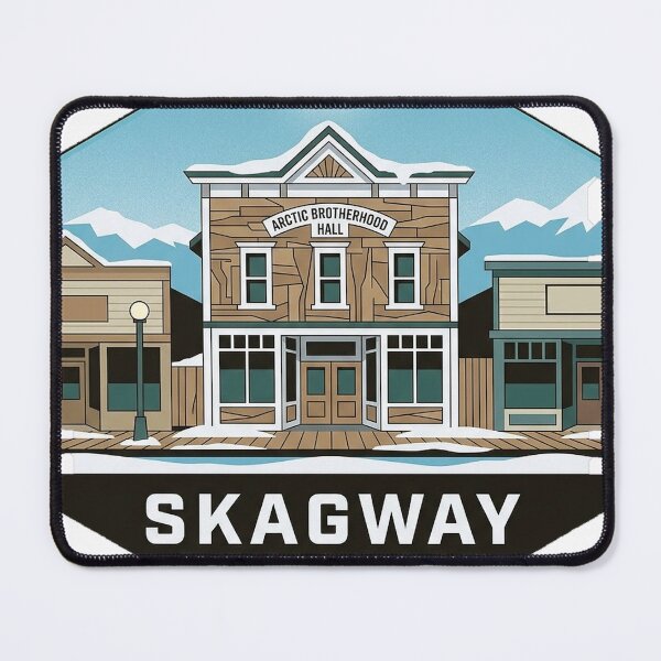 Item preview, Skagway Winter Arctic Brotherhood Hall Sticker designed and sold by DetourDgn.