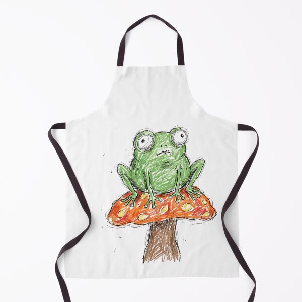 Item preview, Clumsy Goofy Frog On Mushroom Imperfect Crayon Doodle designed and sold by Anno Meister.