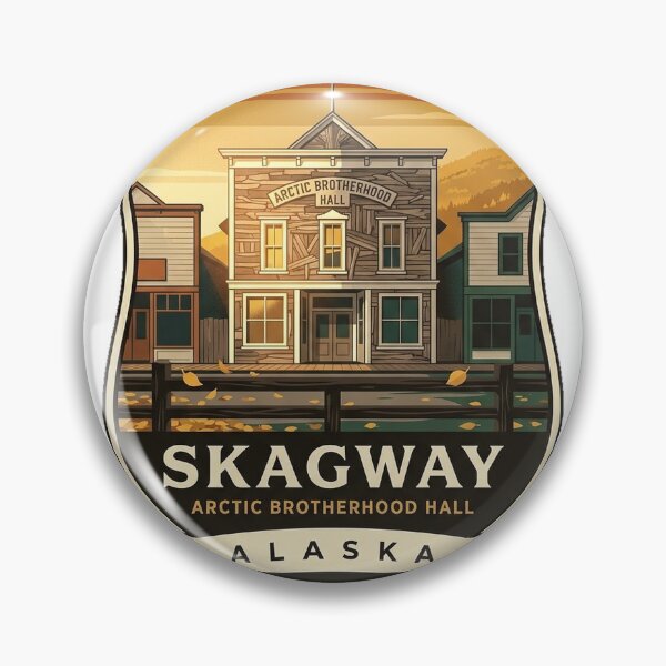 Item preview, Skagway Autumn Gold Rush Crest Sticker Alaska designed and sold by DetourDgn.