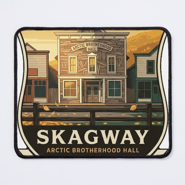 Item preview, Skagway Autumn Gold Rush Crest Sticker Alaska designed and sold by DetourDgn.