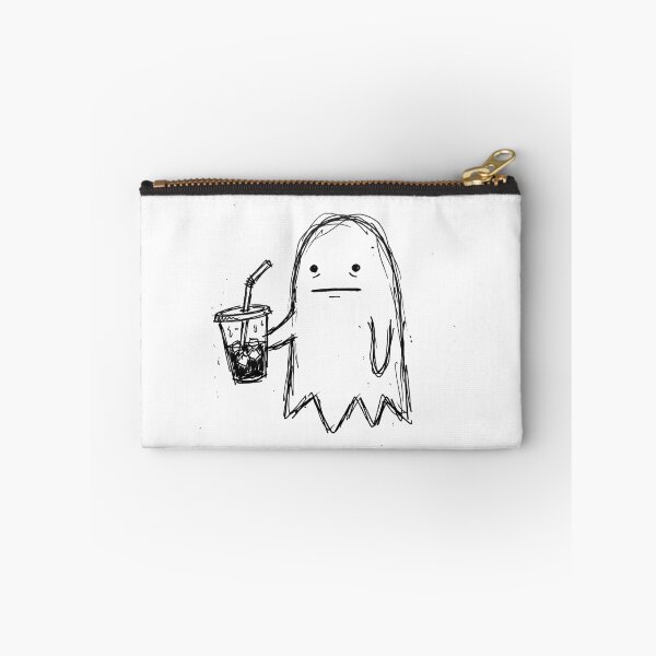 Item preview, Deadpan Ghost Holding Iced Coffee Minimalist Doodle designed and sold by Anno Meister.