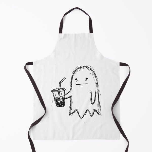 Item preview, Deadpan Ghost Holding Iced Coffee Minimalist Doodle designed and sold by Anno Meister.