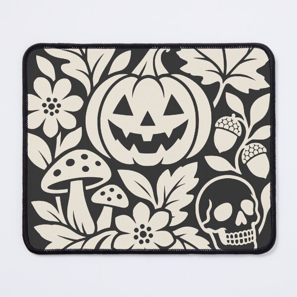 Item preview, Botanical Halloween Pumpkin Skull Folk Art designed and sold by MavtM.