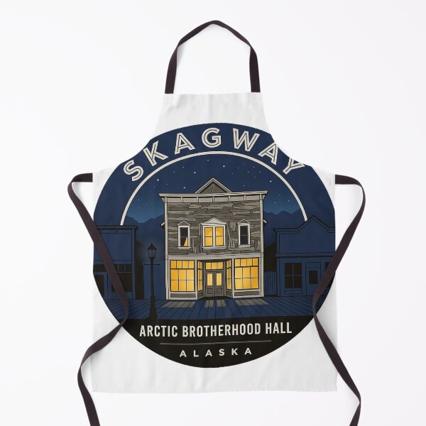Item preview, Skagway Night Lights Arctic Brotherhood Hall Sticker designed and sold by DetourDgn.