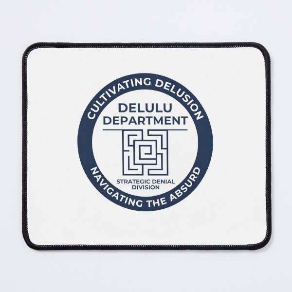 Item preview, Delulu Department Corporate Labyrinth Satirical Badge designed and sold by Anno Meister.