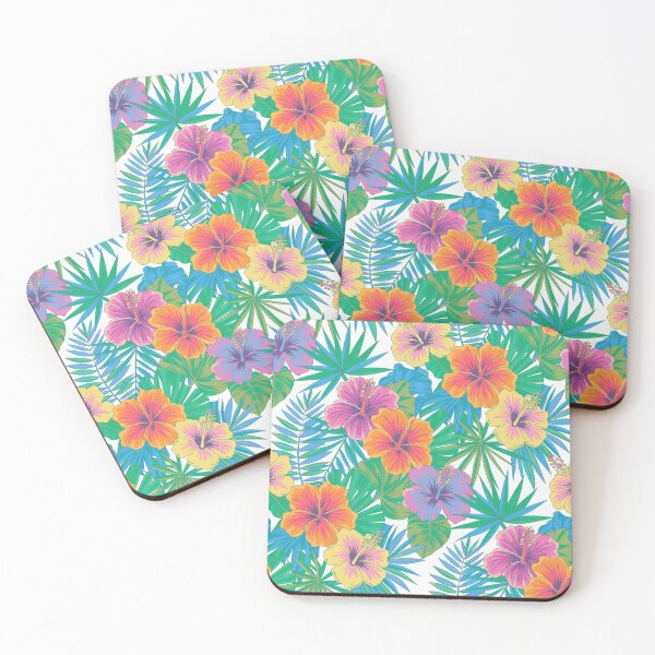 Item preview, Tropical Hibiscus and Palm Leaf Pattern designed and sold by NatArtSA.