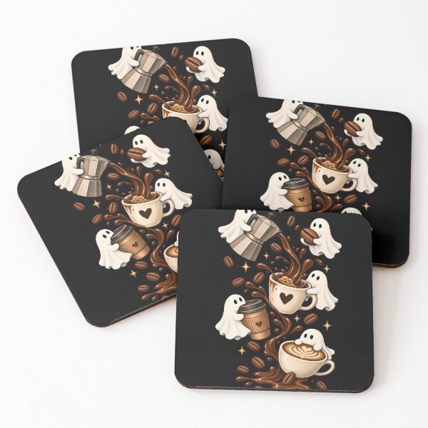 Item preview, Cute Coffee Ghosts designed and sold by Imaginationbeyond.