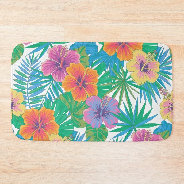 Item preview, Tropical Hibiscus and Palm Leaf Pattern designed and sold by NatArtSA.