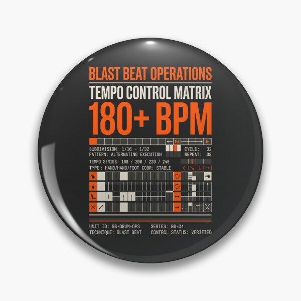 Item preview, Blast Beat Tempo Control Matrix Metal Drummer Graphic designed and sold by SplashTastic.