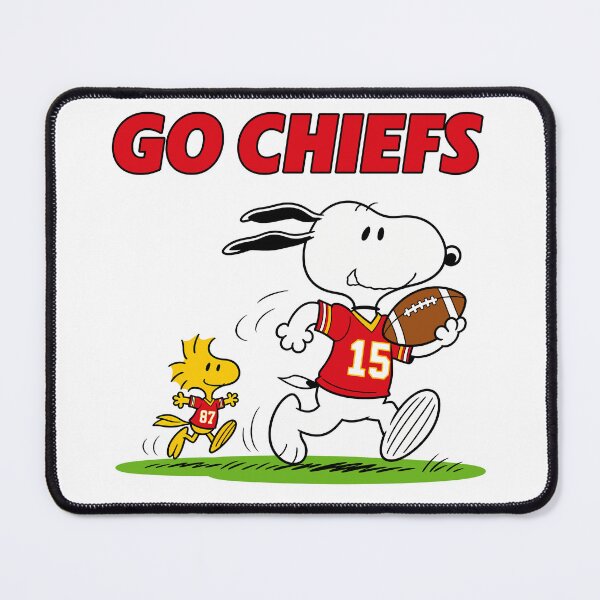 Item preview, Snoopy & Woodstock Kansas City Chiefs Football Retro F462 designed and sold by GLUVY-THEME.