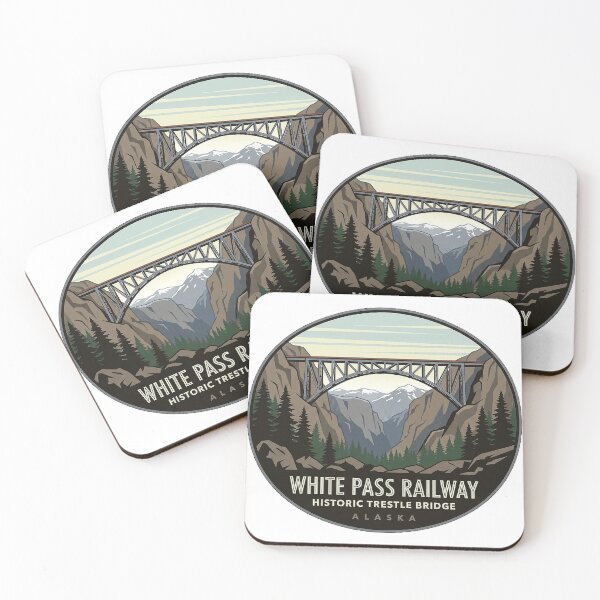 Item preview, White Pass Yukon Route Trestle Bridge Alaska Sticker designed and sold by DetourDgn.