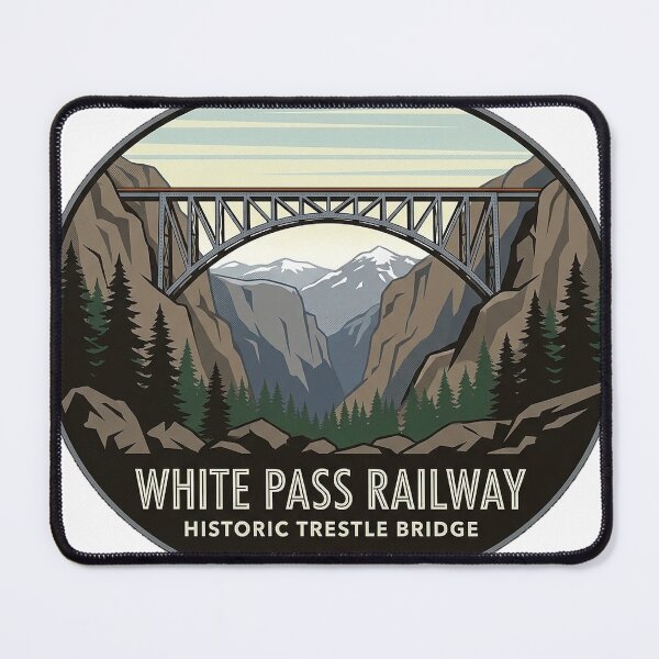 Item preview, White Pass Yukon Route Trestle Bridge Alaska Sticker designed and sold by DetourDgn.