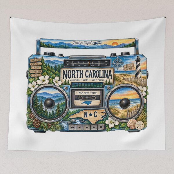 Item preview, North Carolina Gen X Boom Box designed and sold by Whimspired By Paxx.
