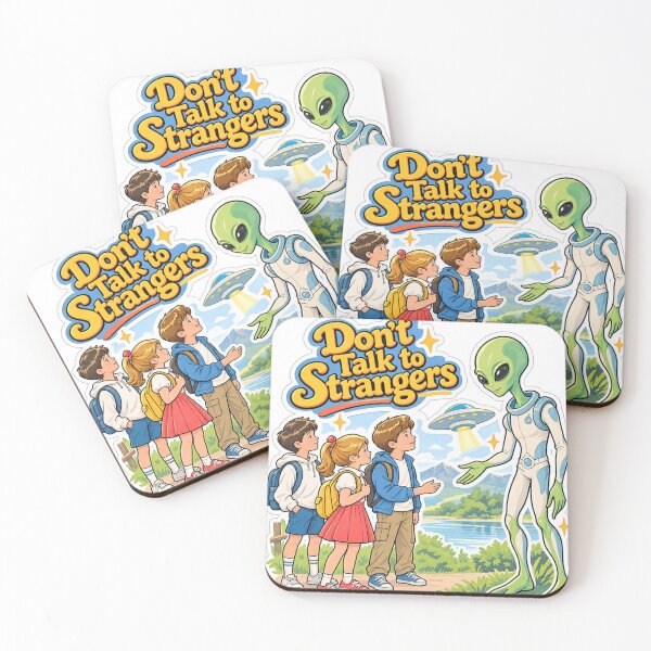 Item preview, Don't Talk To Strangers Cute Alien UFO Sticker designed and sold by PRIME4YOU.