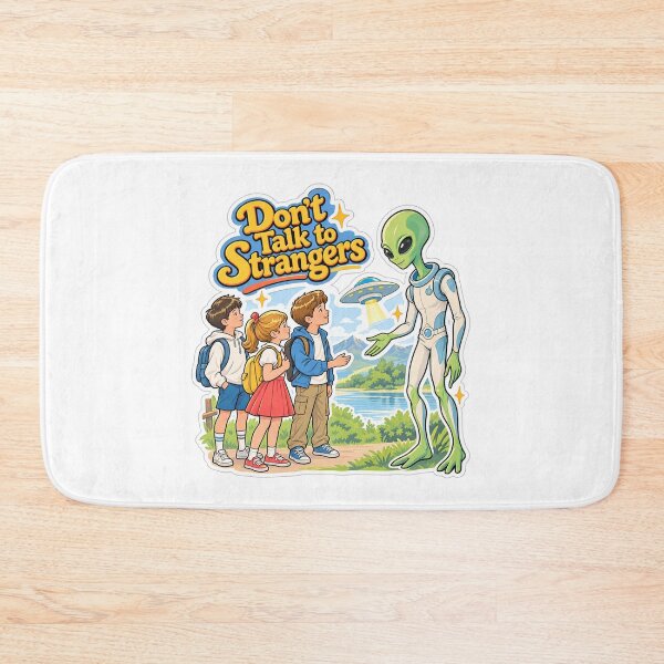 Item preview, Don't Talk To Strangers Cute Alien UFO Sticker designed and sold by PRIME4YOU.