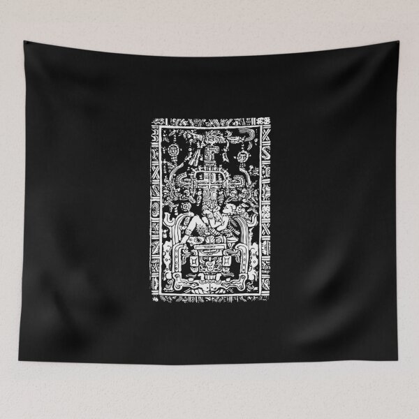 Item preview, Palenque Maya King Sarcophagus Lid Relief Ancient Art designed and sold by minojimo.