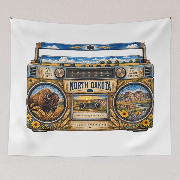 Item preview, North Dakota Gen X Boom Box designed and sold by Whimspired By Paxx.