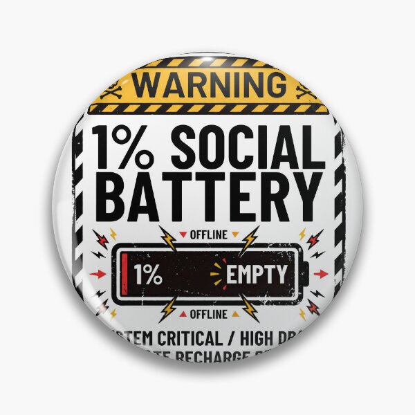 Item preview, One Percent Social Battery Industrial Warning Label designed and sold by Anno Meister.