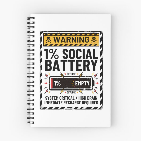 Item preview, One Percent Social Battery Industrial Warning Label designed and sold by Anno Meister.