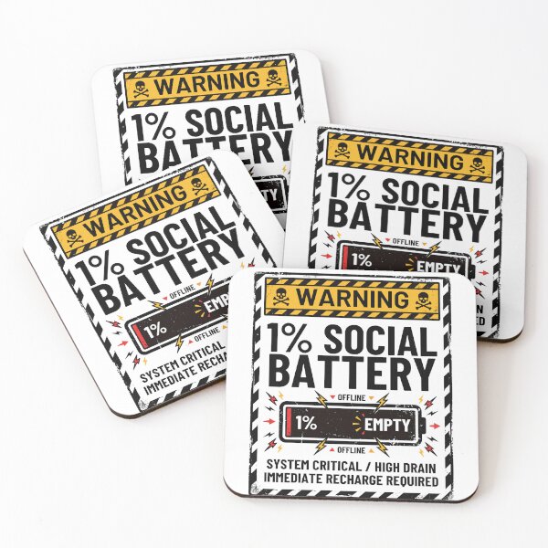 Item preview, One Percent Social Battery Industrial Warning Label designed and sold by Anno Meister.
