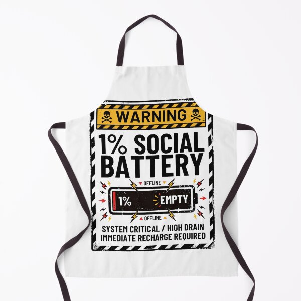 Item preview, One Percent Social Battery Industrial Warning Label designed and sold by Anno Meister.