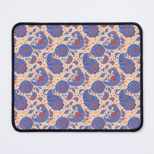 Item preview, Blue and Coral Paisley Floral Pattern designed and sold by NatArtSA.