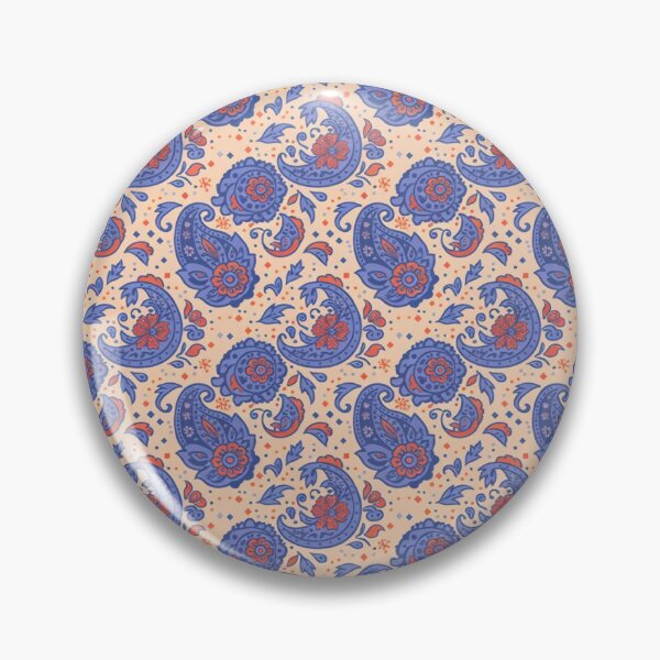 Item preview, Blue and Coral Paisley Floral Pattern designed and sold by NatArtSA.