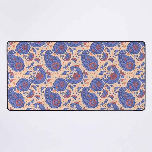 Item preview, Blue and Coral Paisley Floral Pattern designed and sold by NatArtSA.