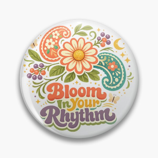 Item preview, Bloom In Your Rhythm Retro Floral Paisley Daisy Boho Art Design designed and sold by inkoutninja.