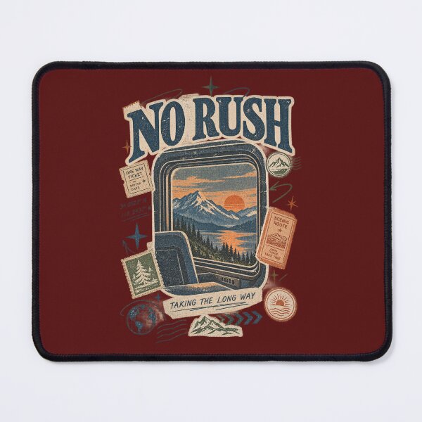 Item preview, No Rush Vintage Travel Train Window Mountain Sunset Design designed and sold by Slay29.