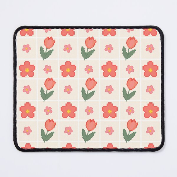 Item preview, Pixel Art Floral Seamless Pattern with Red Flowers and Tulips designed and sold by BengBenz.