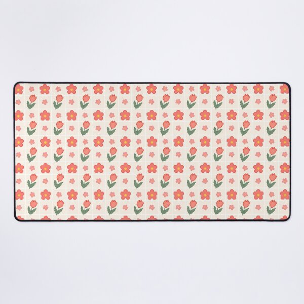 Item preview, Pixel Art Floral Seamless Pattern with Red Flowers and Tulips designed and sold by BengBenz.