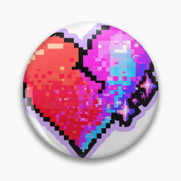 Item preview, Vibrant Pixel Broken Heart 8-Bit Glitch Art designed and sold by NicolasGlowArt.