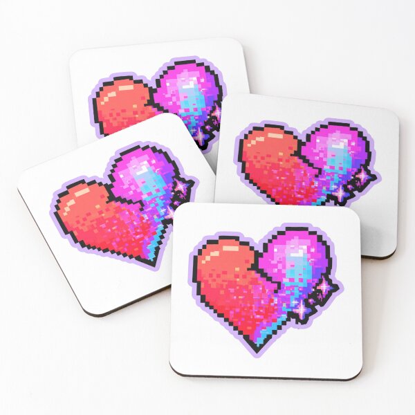 Item preview, Vibrant Pixel Broken Heart 8-Bit Glitch Art designed and sold by NicolasGlowArt.