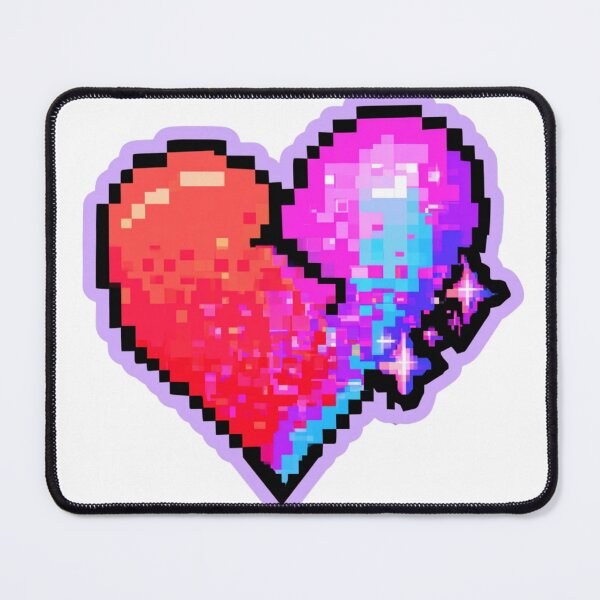 Item preview, Vibrant Pixel Broken Heart 8-Bit Glitch Art designed and sold by NicolasGlowArt.