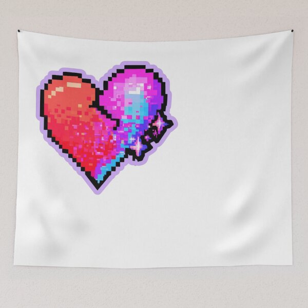 Item preview, Vibrant Pixel Broken Heart 8-Bit Glitch Art designed and sold by NicolasGlowArt.
