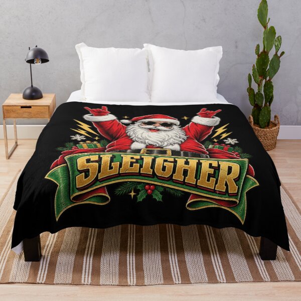 Item preview, Sleigher Cool Rocker Santa Claus Heavy Metal Christmas Design designed and sold by voidlab01.