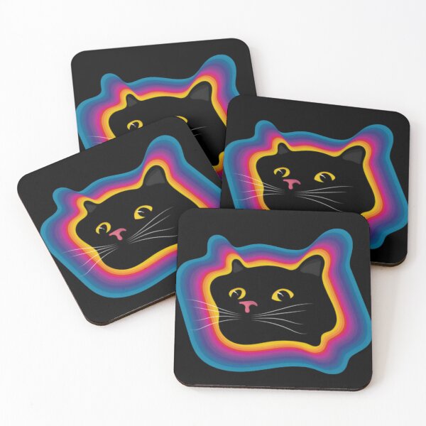 Item preview, Black Cat Rainbow Aura Psychedelic designed and sold by Hypergymia.