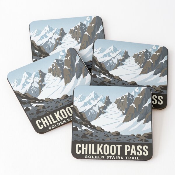 Item preview, Chilkoot Pass Golden Stairs Klondike Trail Sticker designed and sold by DetourDgn.