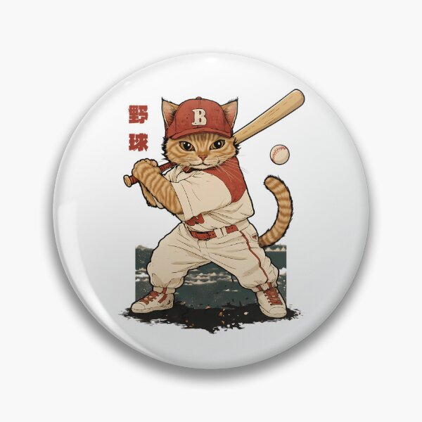 Item preview, Baseball Player Cat With Uniform And Ba designed and sold by ileana-hartwe.
