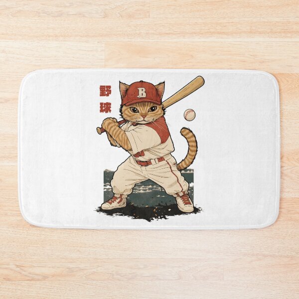 Item preview, Baseball Player Cat With Uniform And Ba designed and sold by ileana-hartwe.