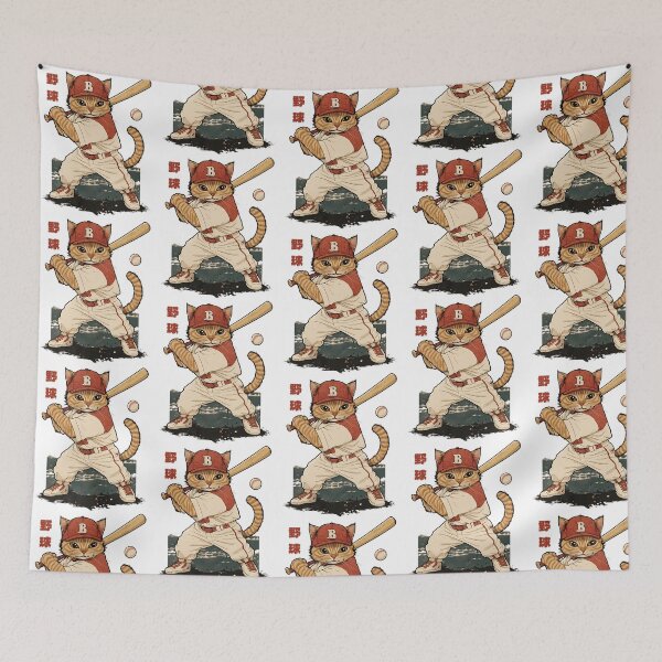 Item preview, Baseball Player Cat With Uniform And Ba designed and sold by ileana-hartwe.