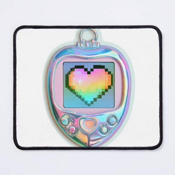 Item preview, Holographic Virtual Pet Pixel Heart 90s Y2K Toy designed and sold by NicolasGlowArt.