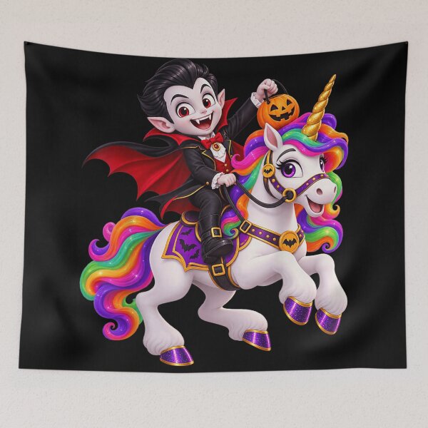 Item preview, Halloween Vampire Riding A Unicorn designed and sold by NguboNorento.