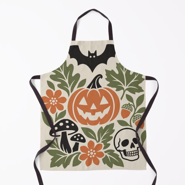 Item preview, Botanical Halloween Pumpkin Skull Folk Art designed and sold by MavtM.