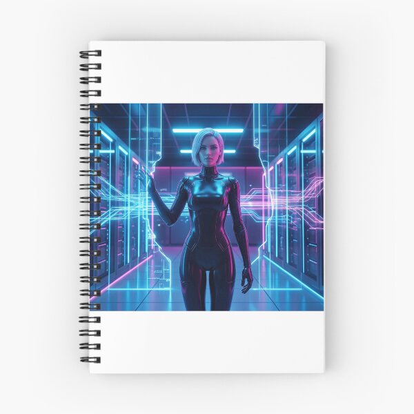 Item preview, Futuristic Cyberpunk Netrunner - Neon Data Grid designed and sold by Zen Motif Japan.