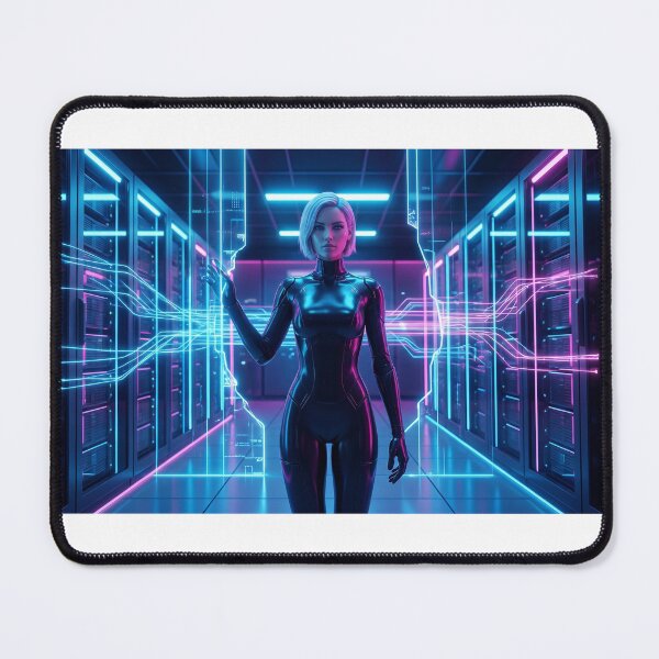 Item preview, Futuristic Cyberpunk Netrunner - Neon Data Grid designed and sold by Zen Motif Japan.