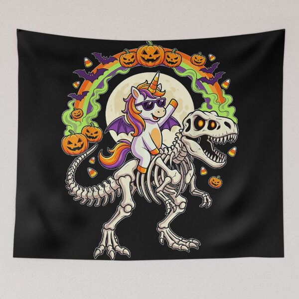 Item preview, Halloween Unicorn Riding T Rex Skeleton Dinosaur designed and sold by NguboNorento.